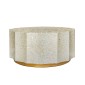 Artekko Ivory Εκρού Τραπέζι Σαλονιού από MDF και Capiz (90x90x40)cm