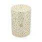 Artekko Ivory Εκρού Βοηθητικό Τραπέζι Σκαμπό από MDF και Capiz (35x35x50)cm