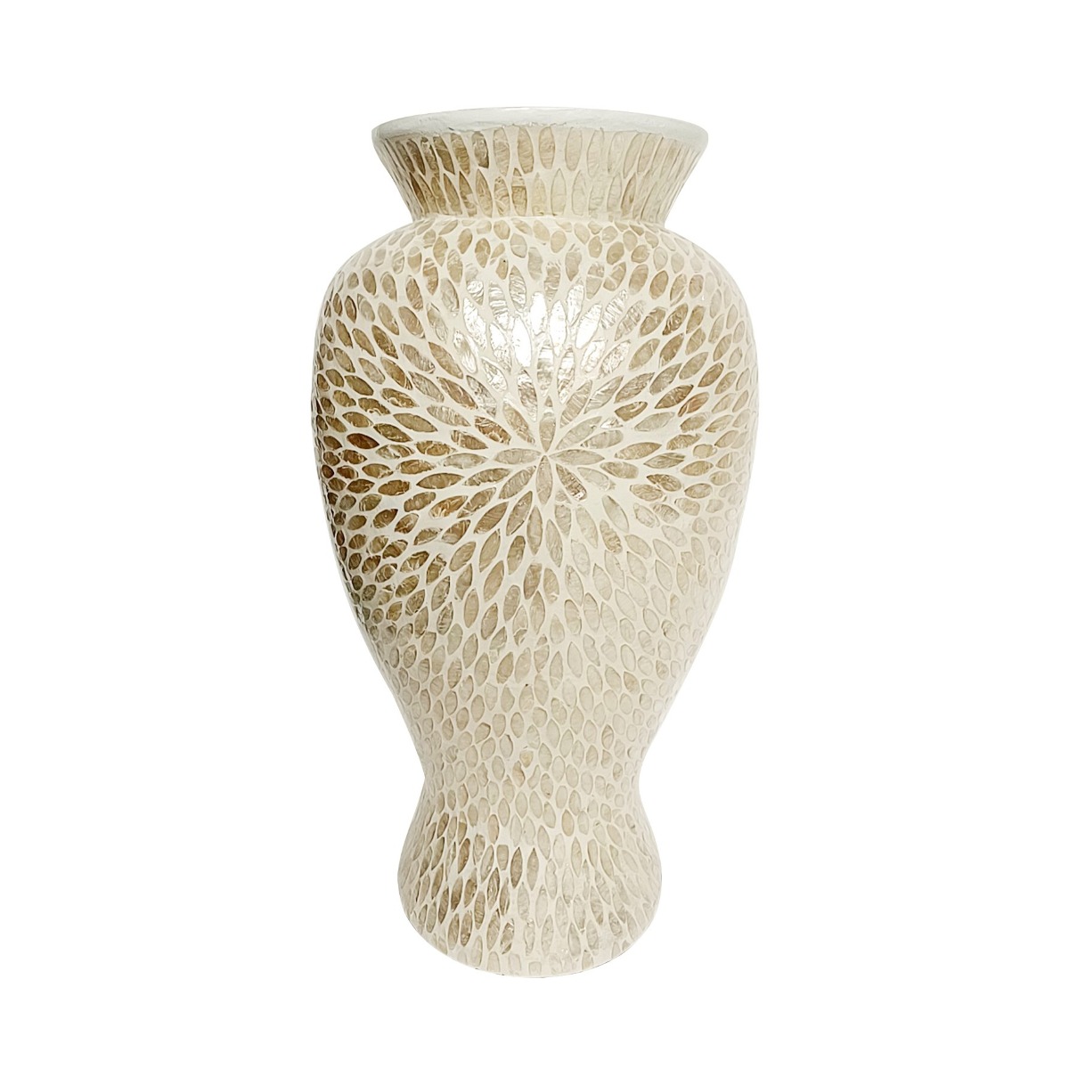 Artekko Ivory Εκρού Βάζο από Μπαμπού και Capiz (34x34x61)cm