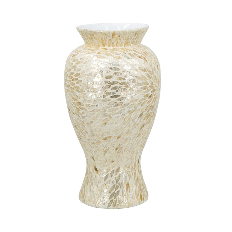 Artekko Ivory Εκρού Βάζο από Μπαμπού και Capiz (28x28x50)cm