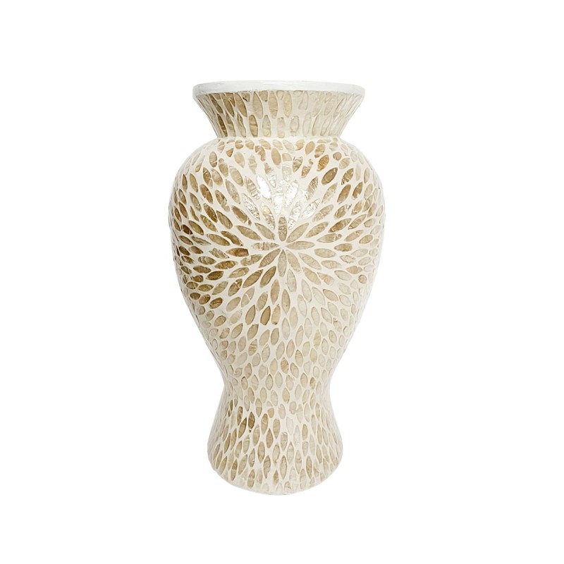 Artekko Ivory Εκρού Βάζο από Μπαμπού και Capiz (28x28x50)cm