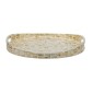 Artekko Ivory Εκρού Διακοσμητικός Δίσκος από MDF και Capiz (40x40x5)cm