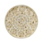 Artekko Ivory Εκρού Διακοσμητικός Δίσκος από MDF και Capiz (40x40x5)cm