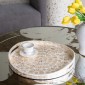 Artekko Ivory Εκρού Διακοσμητικός Δίσκος από MDF και Capiz (40x40x5)cm