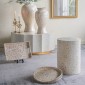 Artekko Ivory Εκρού Διακοσμητικός Δίσκος από MDF και Capiz (40x40x5)cm