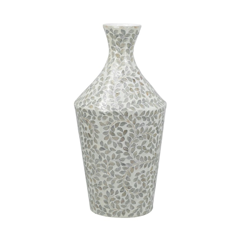 Artekko Ivory Γκρι Βάζο από Μπαμπού και Capiz (30x30x61)cm
