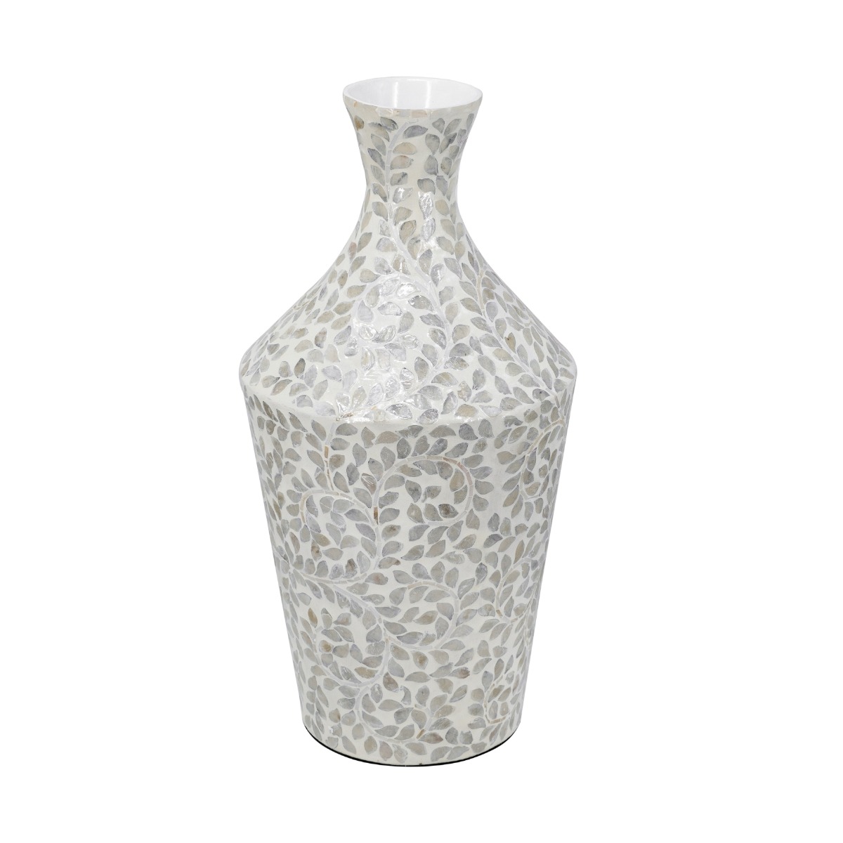 Artekko Ivory Γκρι Βάζο από Μπαμπού και Capiz (30x30x61)cm
