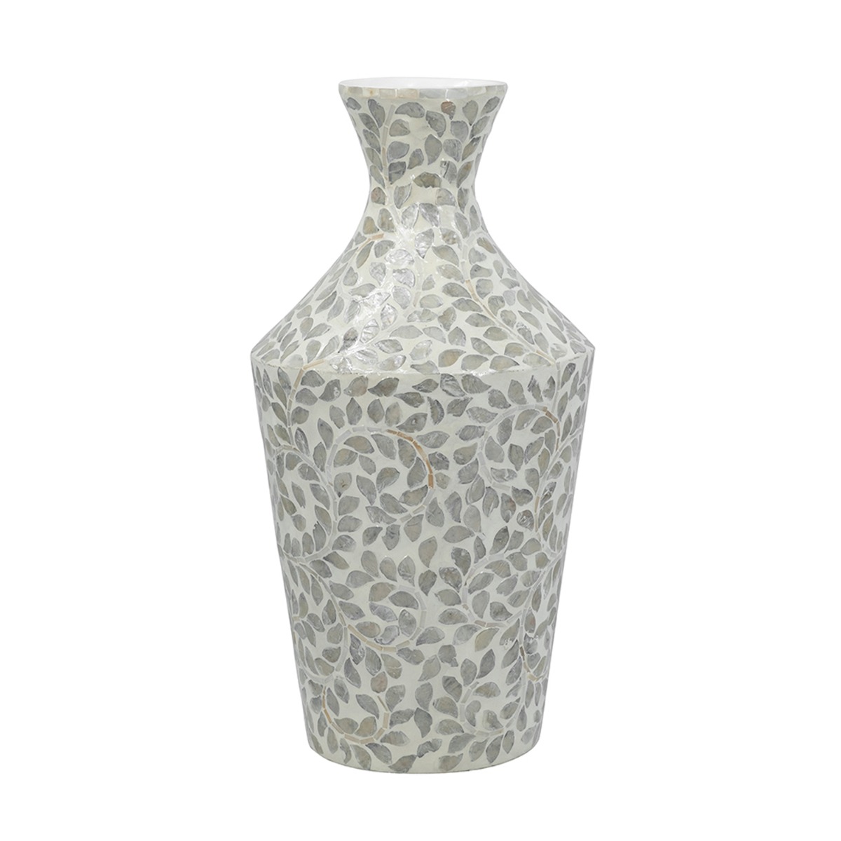 Artekko Ivory Γκρι Βάζο από Μπαμπού και Capiz (25x25x50)cm