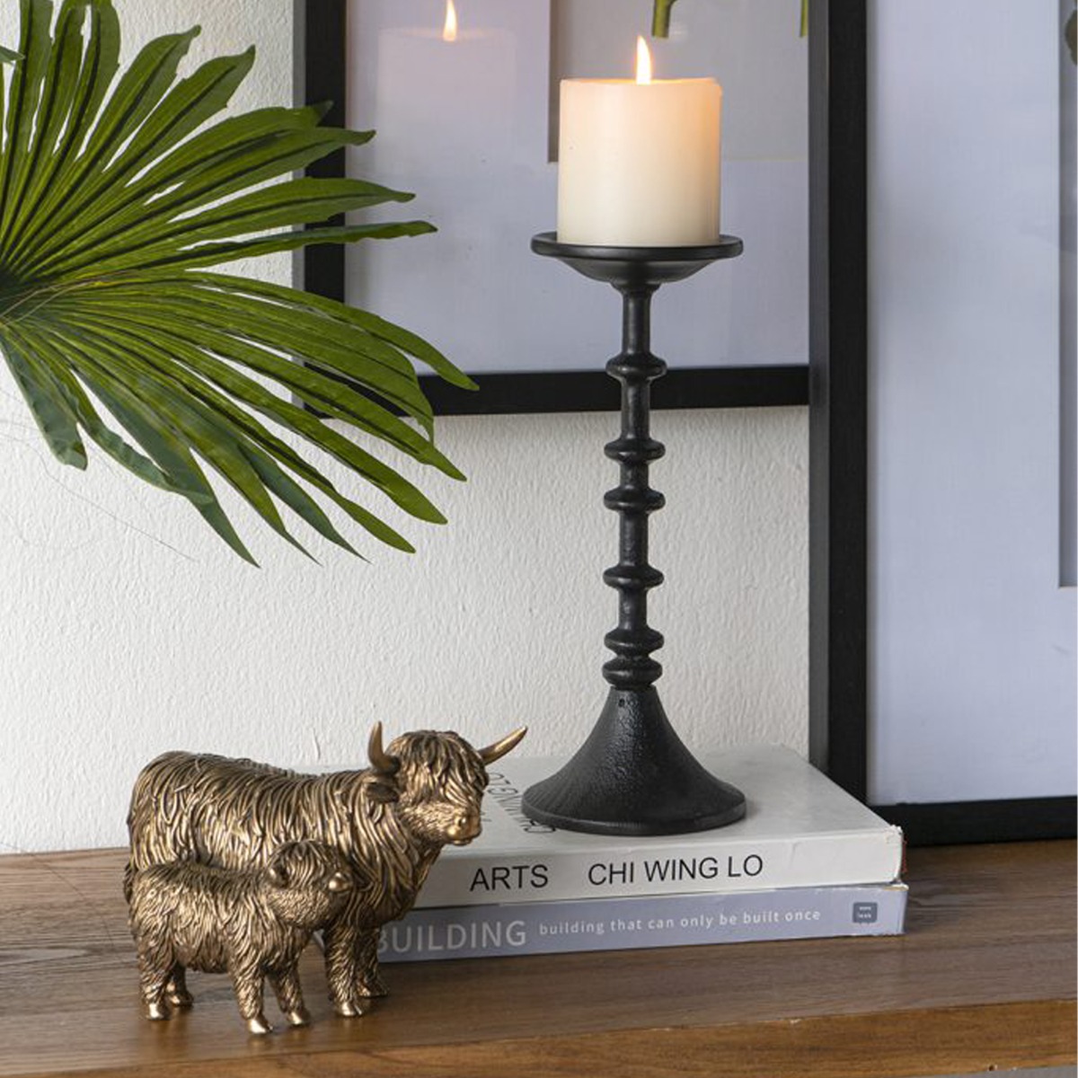 Artekko Nail Μαύρο Μεταλλικό Κηροπήγιο (10.2x10.2x28)cm