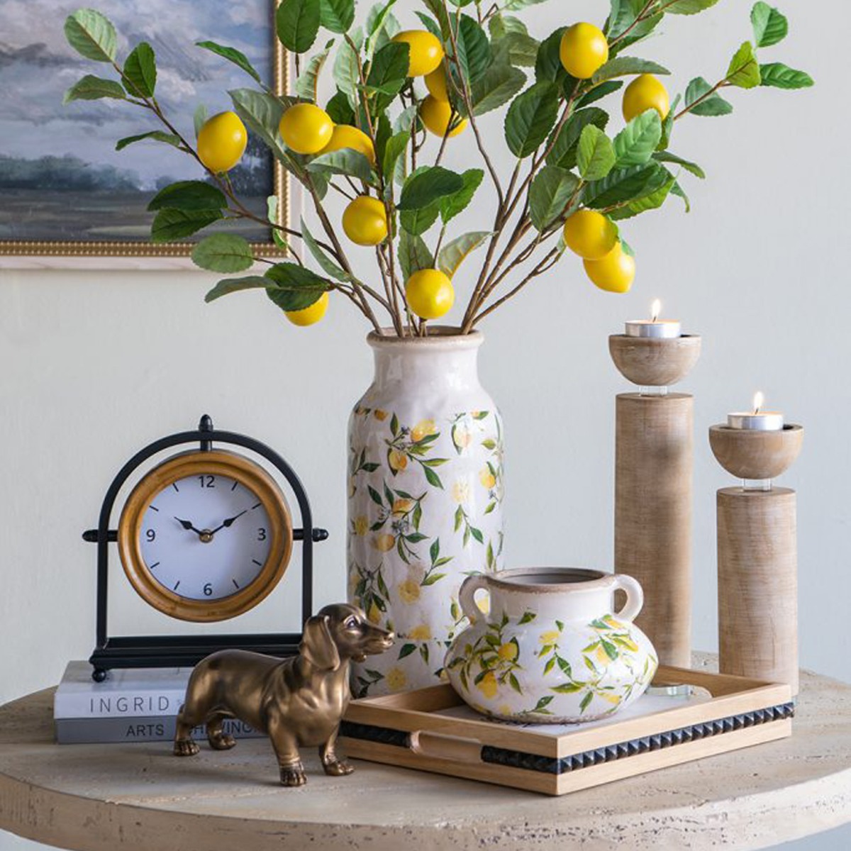 Artekko Gaia Καφέ Ξύλινο Κηροπήγιο (7.6x7.6x35.5)cm