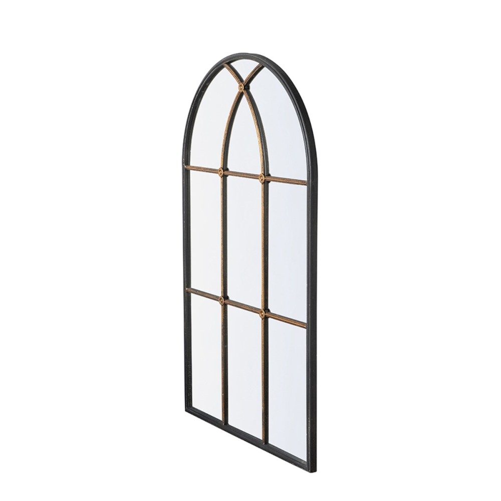 Artekko Capri Μαύρος Μεταλλικός Καθρέπτης Τούχου με Μπρονζέ Λεπτομέρειες (72x2.5x119.5)cm