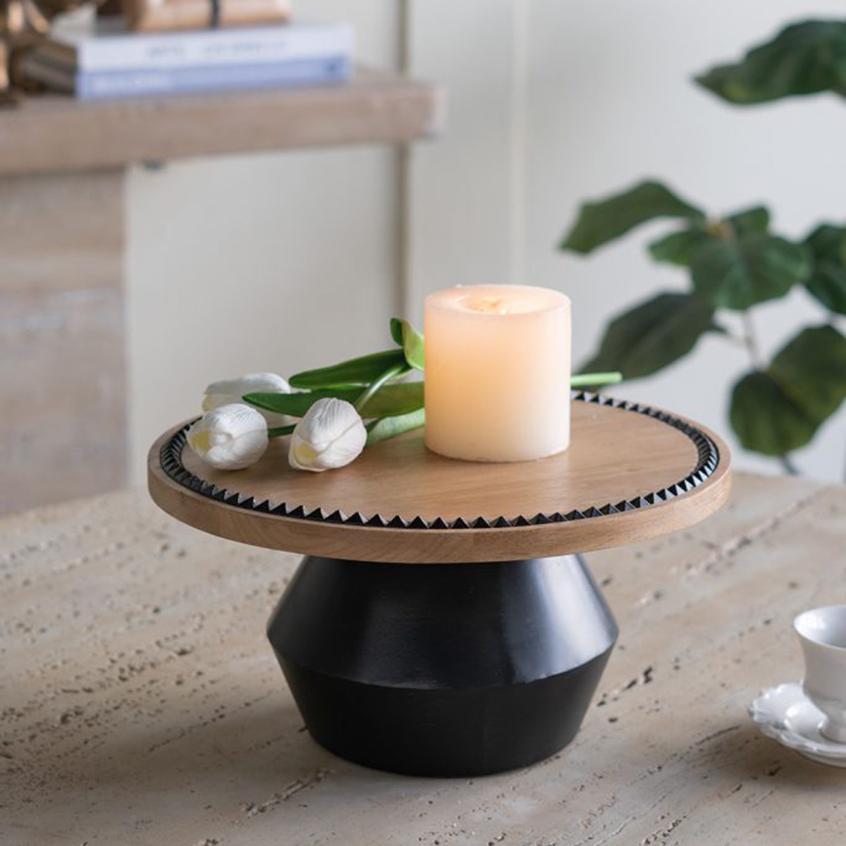 Artekko Gaia Καφέ Ξύλινη Ορντερβιερα Πλατό (30x30x15)cm