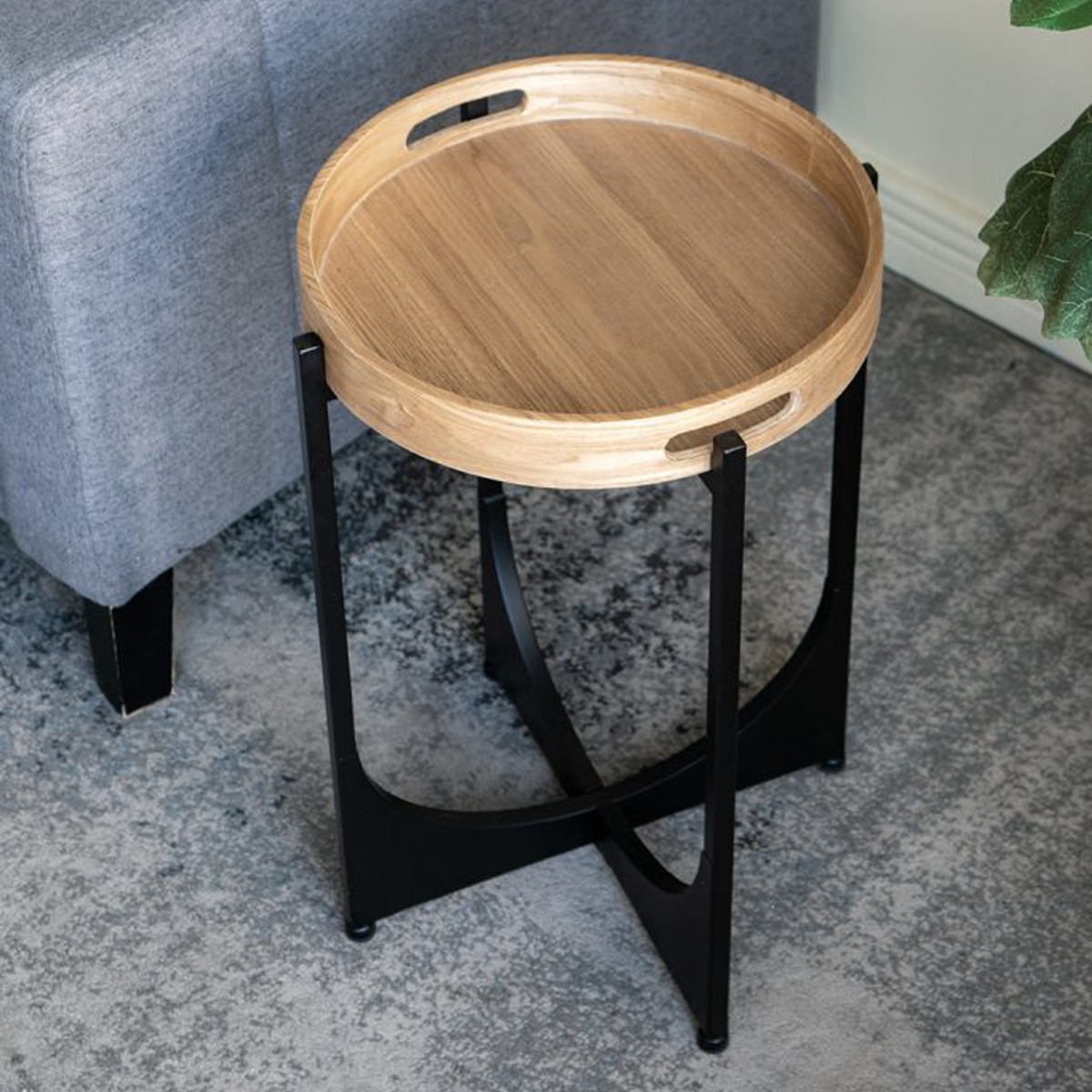 Artekko Gaia Καφέ Ξύλινο Βοηθητικό Τραπέζι (38x38x56)cm