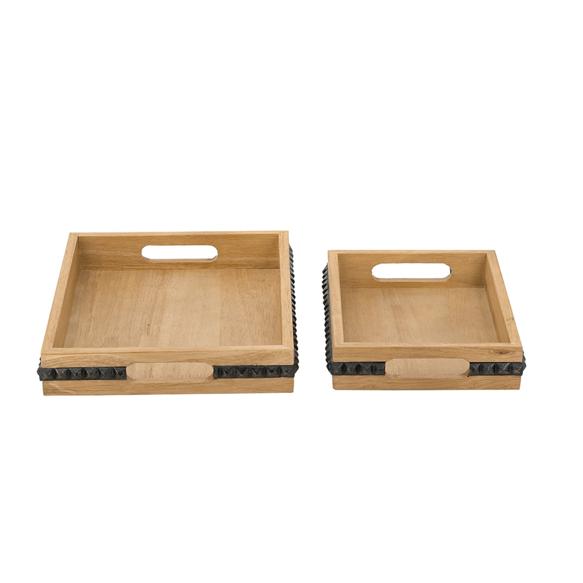 Artekko Gaia Καφέ Ξύλινοι Δίσκοι (35.5x28x5)cm (29.2x21.6x5)cm 2pcs