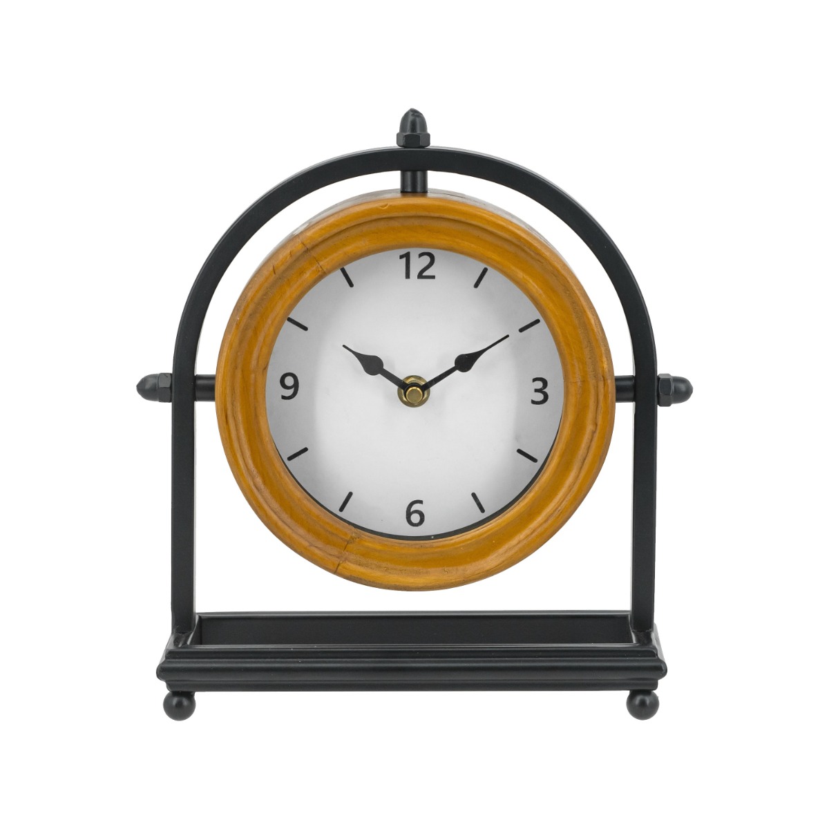 Artekko Gaia Καφέ Ξύλινο Επιτραπέζιο Ρολόι (24x8.5x26)cm