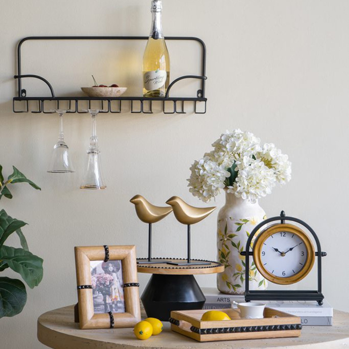 Artekko Gaia Καφέ Ξύλινο Επιτραπέζιο Ρολόι (24x8.5x26)cm