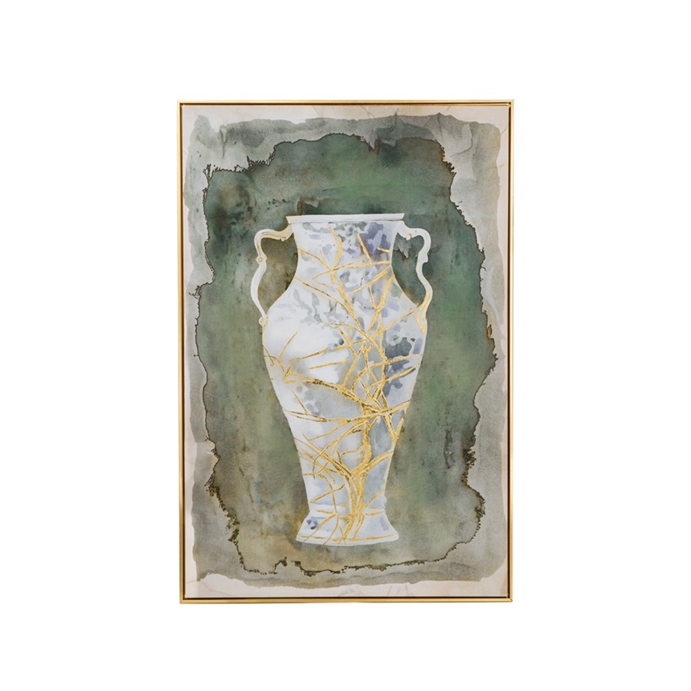 Artekko Canvasia Πολύχρωμος Πίνακας σε Καμβά με Χρυσή Κορνίζα (80x3.6x120)cm