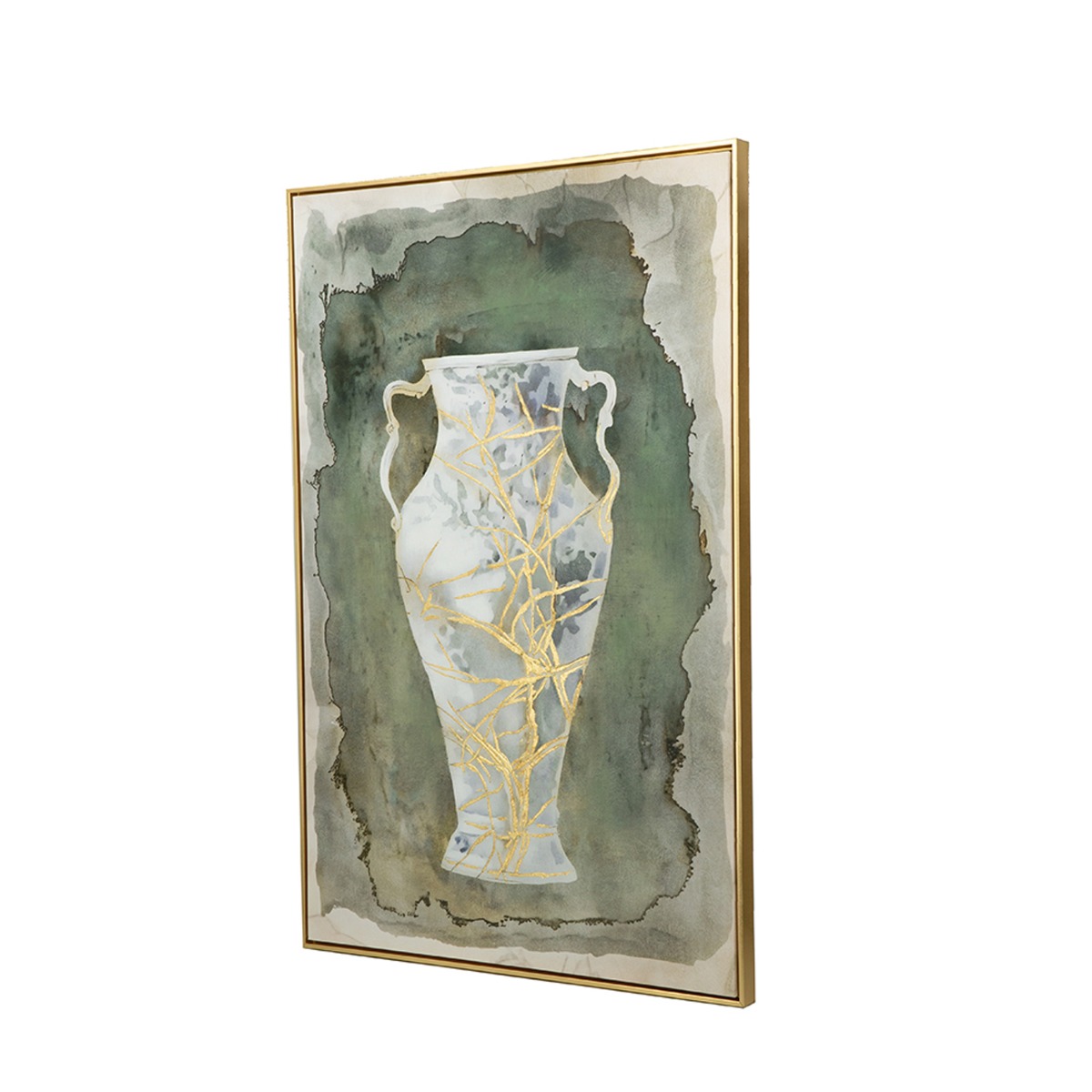 Artekko Canvasia Πολύχρωμος Πίνακας σε Καμβά με Χρυσή Κορνίζα (80x3.6x120)cm