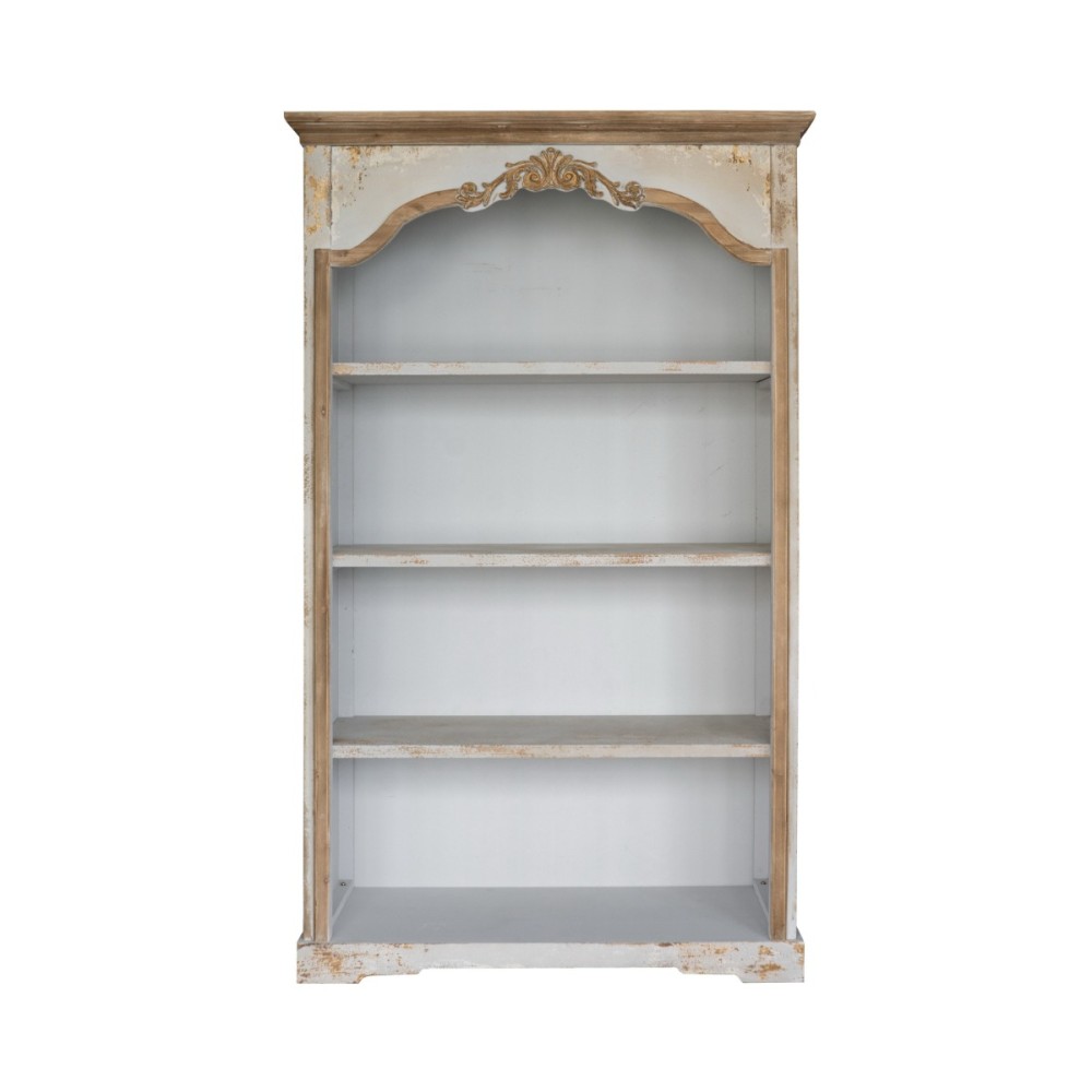 Artekko Alcott Βιβλιοθήκη από Ξύλο Ελάτης σε Λευκή Πατίνα (120x45x210)cm