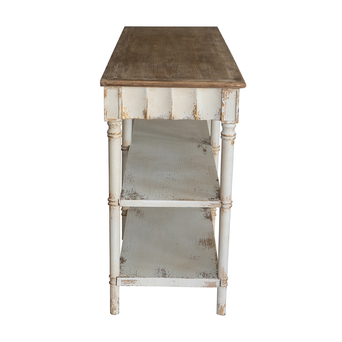 Artekko Alcott Κονσόλα από Ξύλο Ελάτης σε Λευκή Πατίνα (160x50x90)cm