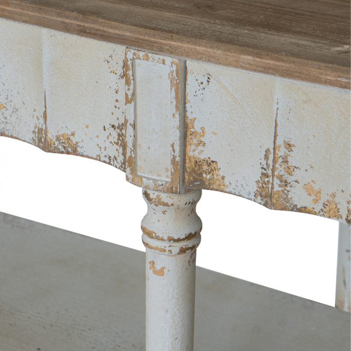 Artekko Alcott Κονσόλα από Ξύλο Ελάτης σε Λευκή Πατίνα (160x50x90)cm