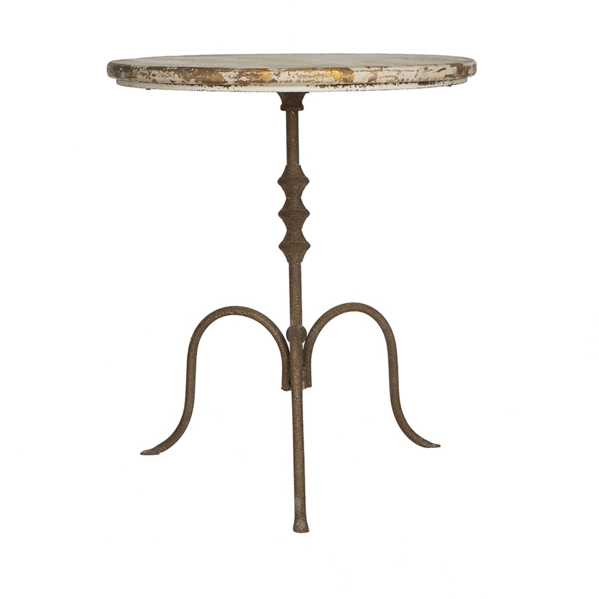 Artekko Alcott Ξύλινο Βοηθητικό Τραπέζι σε Λευκή Πατίνα με Μεταλλική Βάση (60x60x70)cm