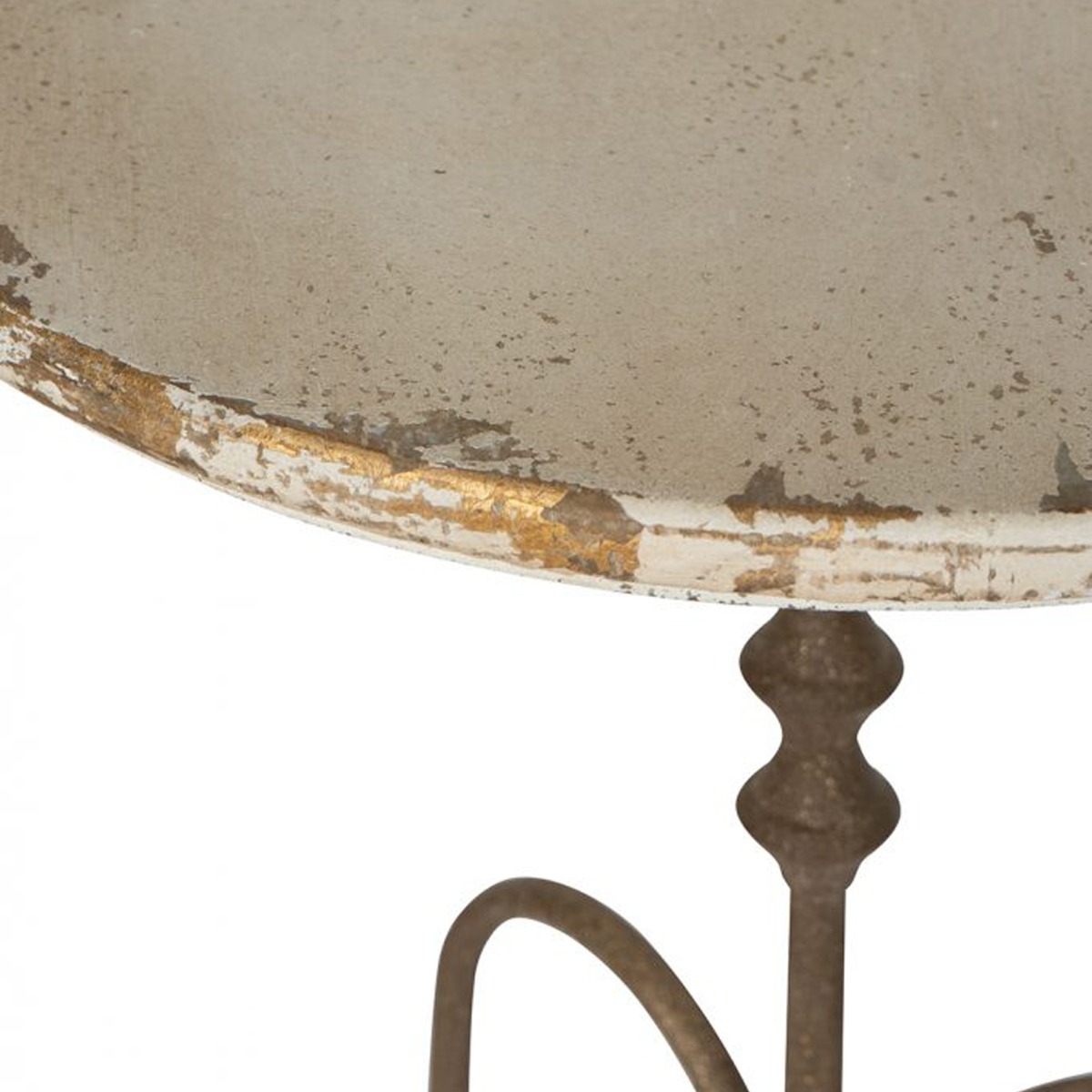 Artekko Alcott Ξύλινο Βοηθητικό Τραπέζι σε Λευκή Πατίνα με Μεταλλική Βάση (60x60x70)cm