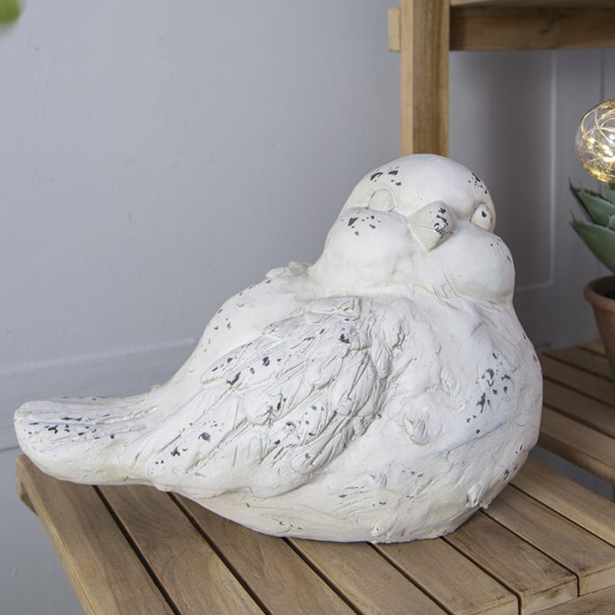 Artekko Bird Διακοσμητικό Πουλί από Μαγνήσιο σε Λευκή Πατίνα (39x26.5x27)cm