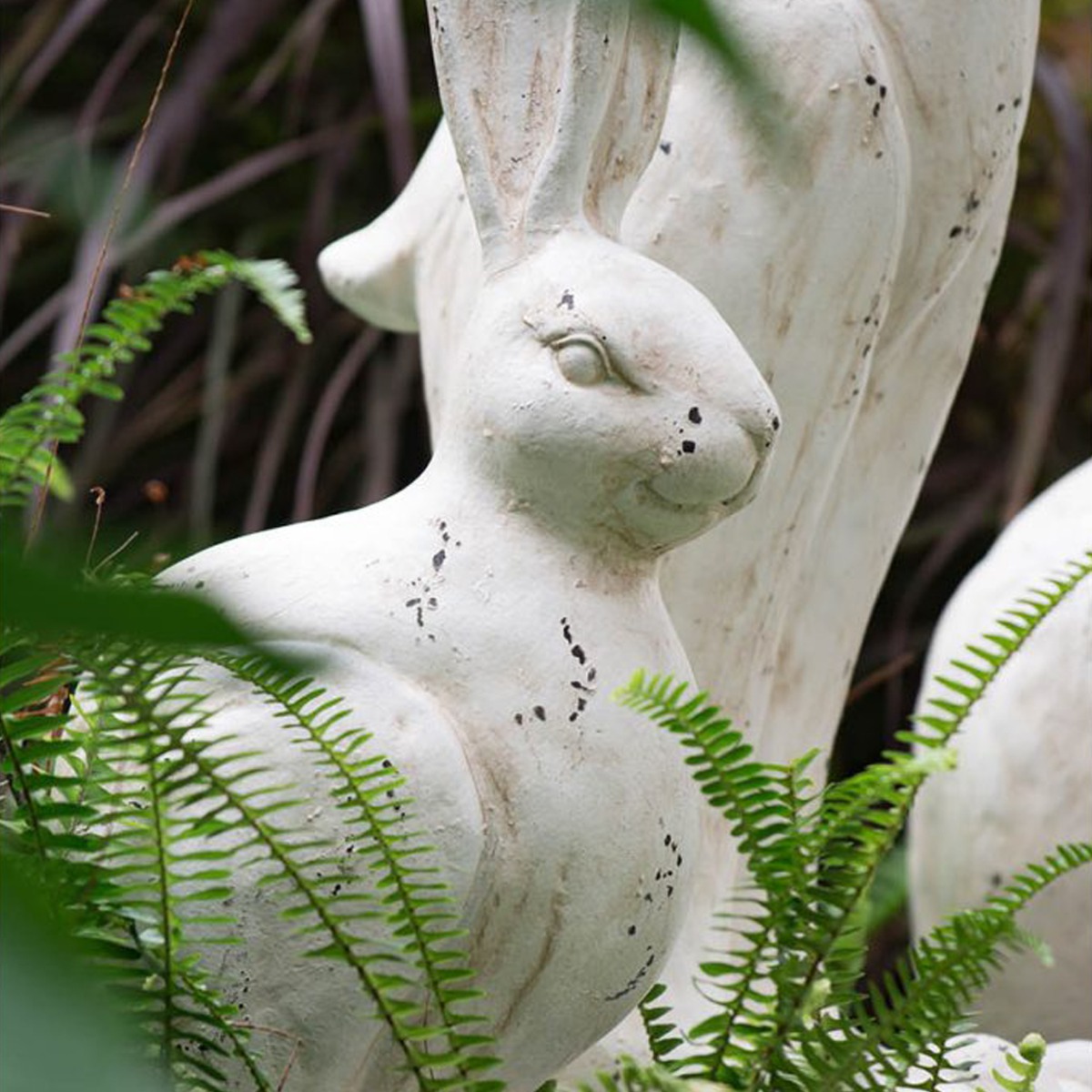 Artekko Rabbit Διακοσμητικός Λαγός από Μαγνήσιο σε Λευκή Πατίνα (21x13x47)cm