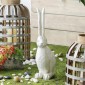 Artekko Rabbit Διακοσμητικός Λαγός από Μαγνήσιο σε Λευκή Πατίνα (21x13x47)cm