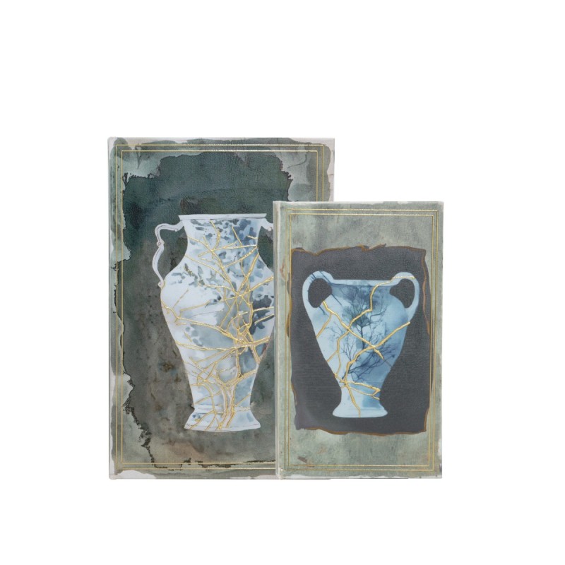 Artekko Book Πολύχρωμα Διακοσμητικά Βιβλία MDF με Αποθηκευτικό Χώρο 2pcs