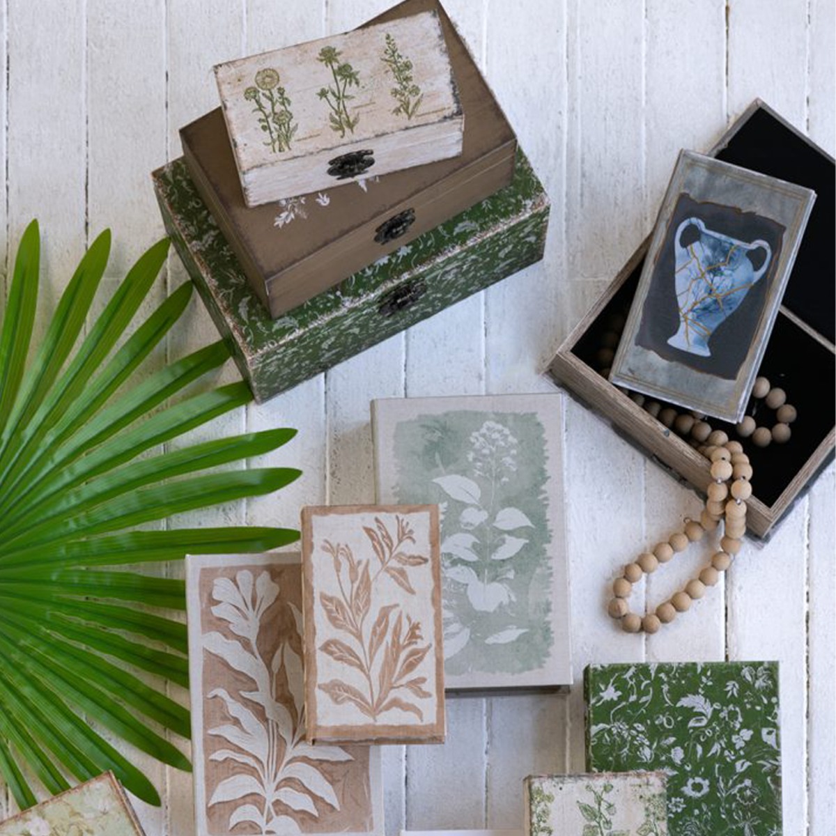 Artekko Box Πολύχρωμα MDF Διακοσμητικά Κουτιά Κοσμηματοθήκες (19x31x14)cm 3pcs