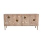 Artekko Siena Καφέ Ξύλινος Μπουφές με Λουλούδια (163x40.6x76.2)cm