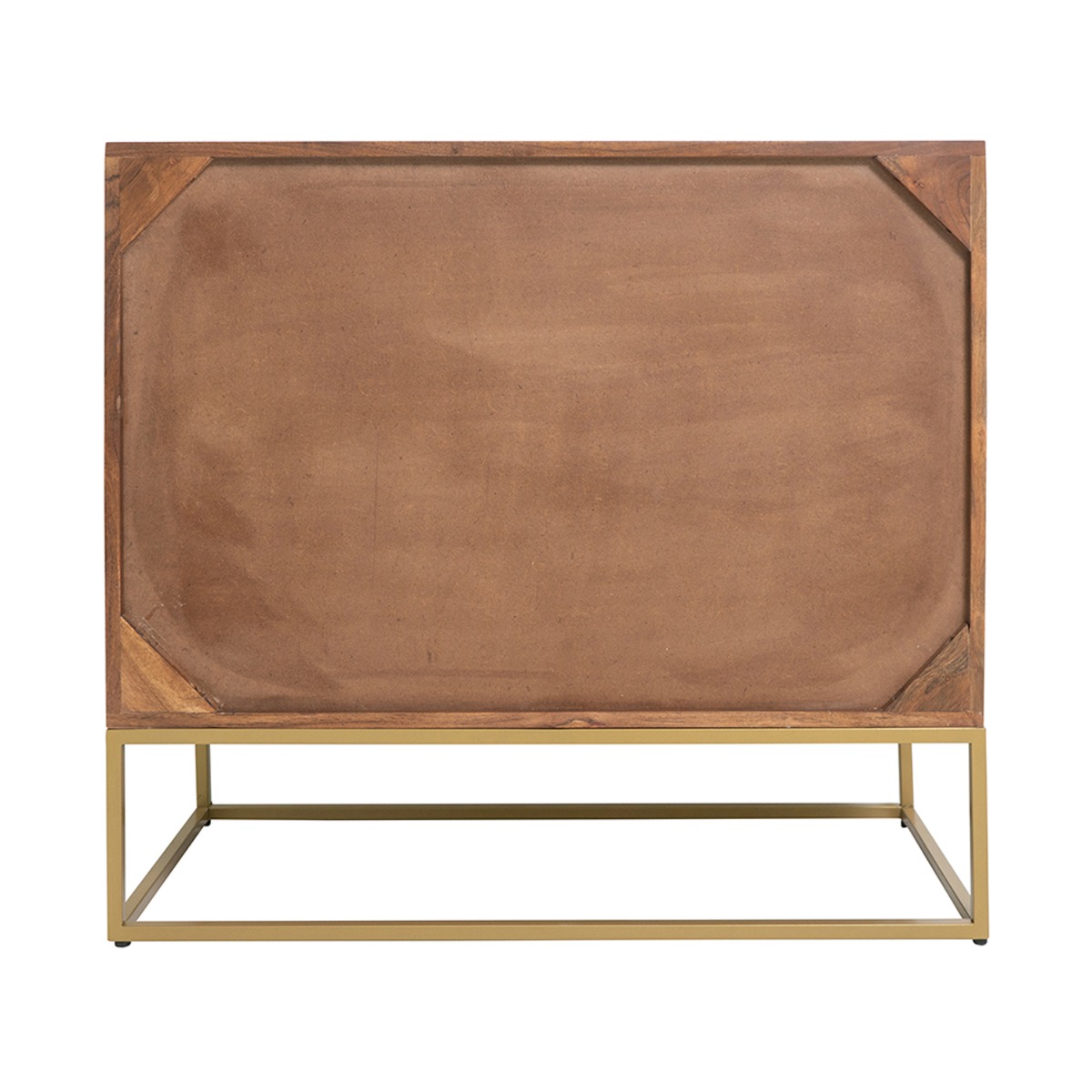 Artekko Orion Καφέ Ξύλινος Μπουφές με Ανάγλυφα Χρυσά Σχέδια (83.8x40.6x75)cm