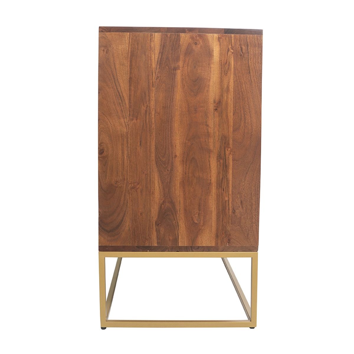 Artekko Orion Καφέ Ξύλινος Μπουφές με Ανάγλυφα Χρυσά Σχέδια (83.8x40.6x75)cm