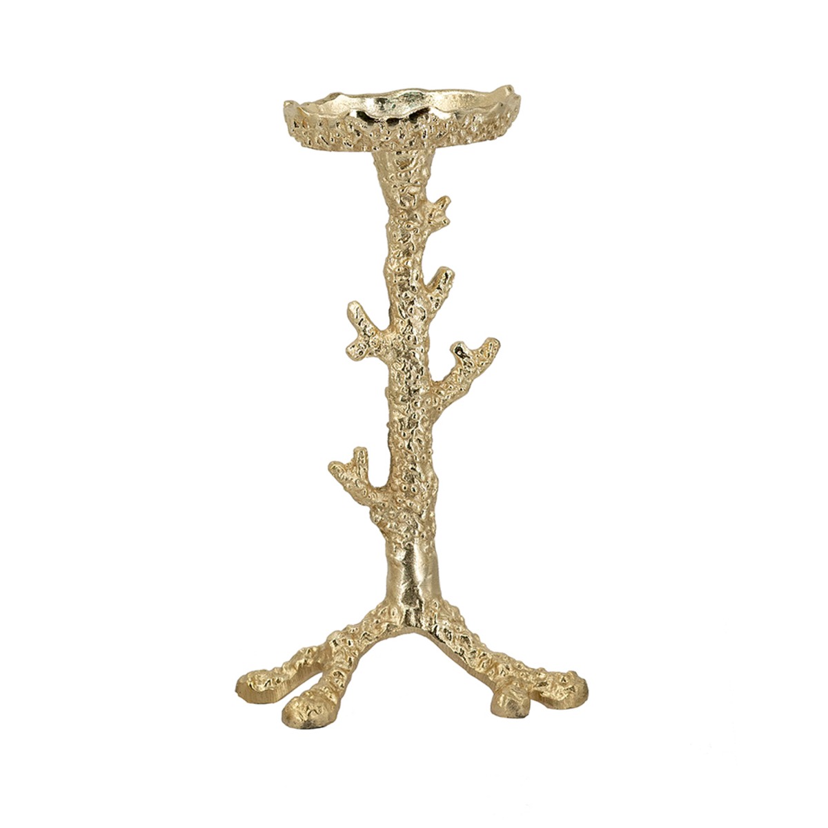 Artekko Coral Χρυσό Μεταλλικό Κηροπήγιο (12x12x25)cm