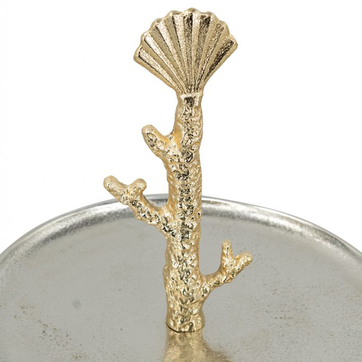 Artekko Coral Μεταλλική Διόροφη Ορντερβιέρα σε Χρυσό με Ασημί (29x29x45.7)cm