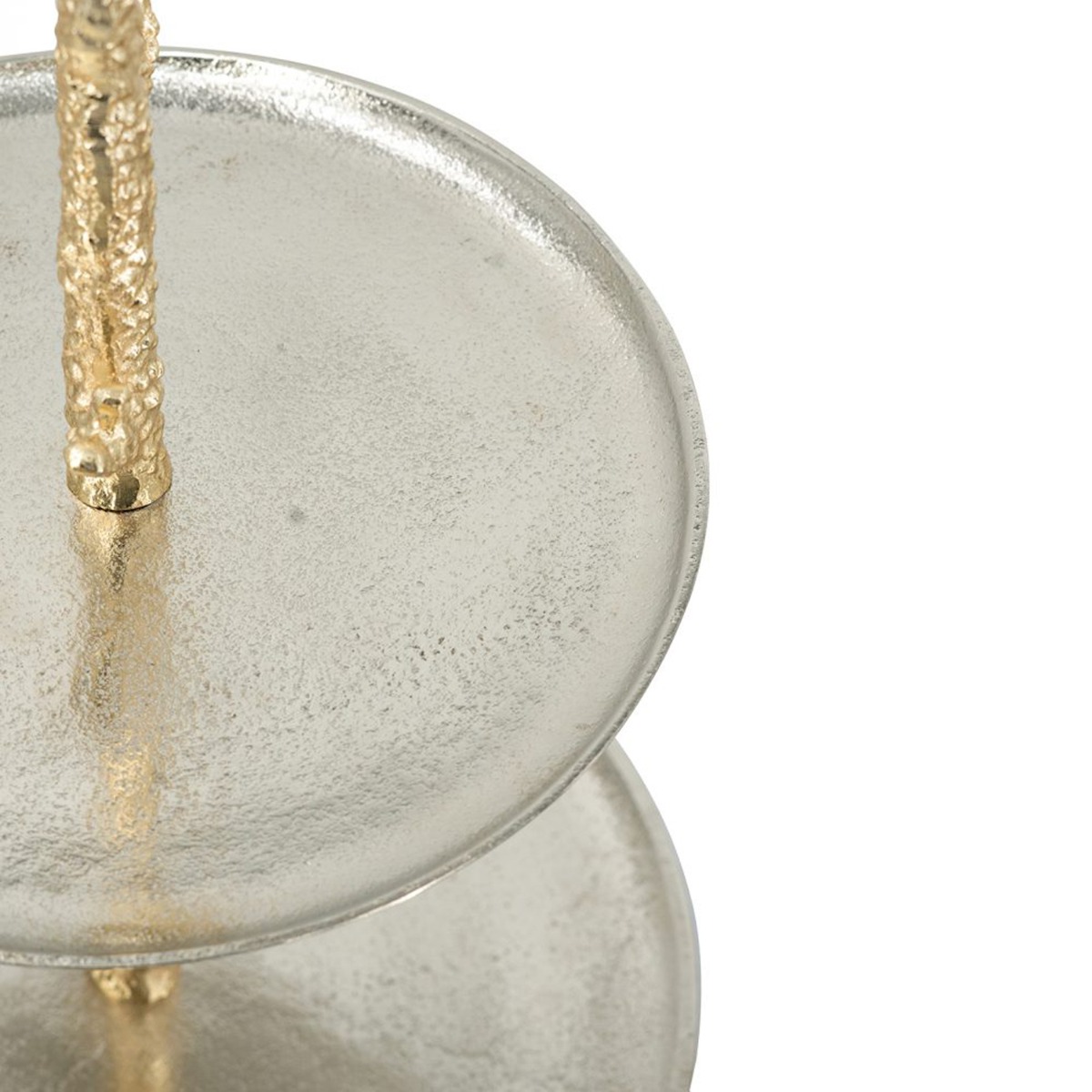 Artekko Coral Μεταλλική Διόροφη Ορντερβιέρα σε Χρυσό με Ασημί (29x29x45.7)cm