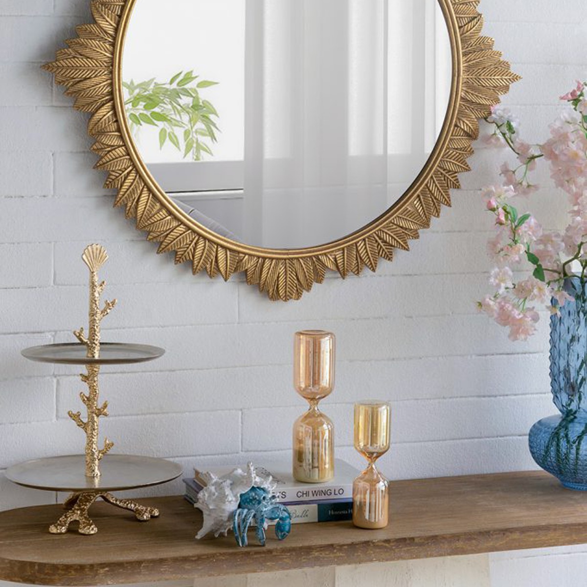 Artekko Coral Μεταλλική Διόροφη Ορντερβιέρα σε Χρυσό με Ασημί (29x29x45.7)cm