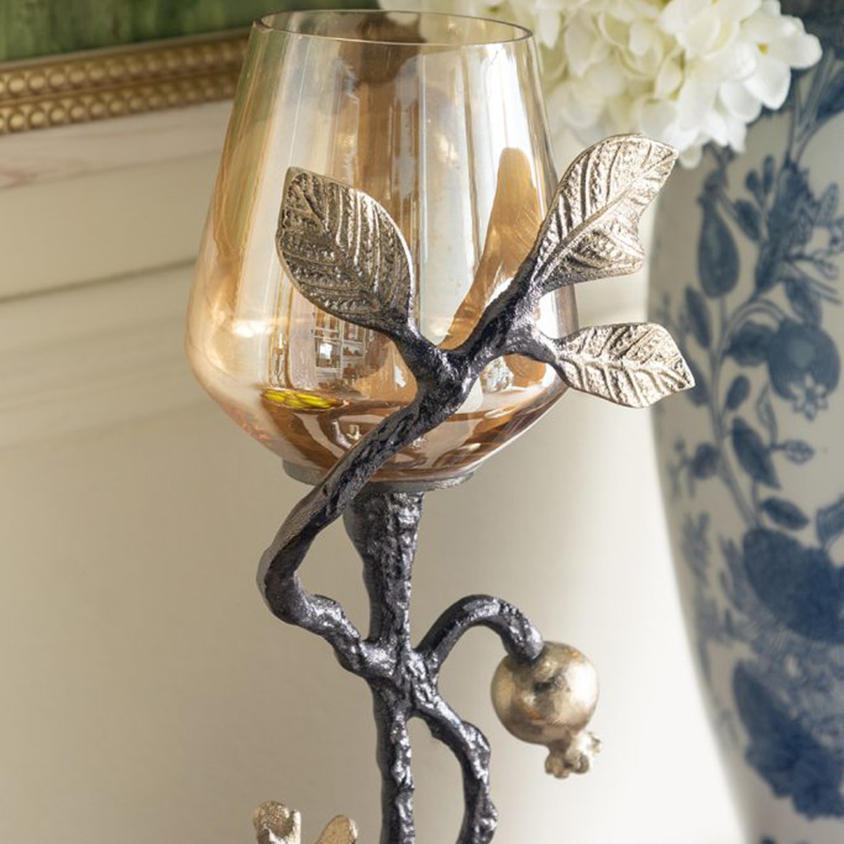 Artekko Noble Μεταλλικό Κηροπήγιο σε Χρυσό με Μαύρο (13x13x35)cm