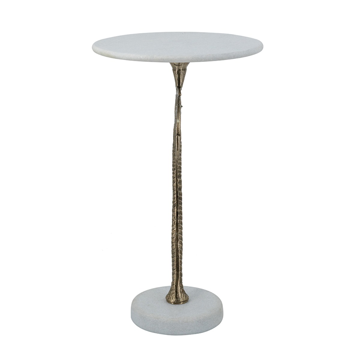 Artekko Noble Χρυσό Μεταλλικό Βοηθητικό Τραπέζι με Μαρμάρινη Επιφάνεια (35.6x35.6x61)cm
