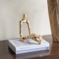 Artekko Figurine Χρυσό Μεταλλικό Επιτραπέζιο Διακοσμητικό Γλυπτό με Φιγούρα (21x12x22)cm