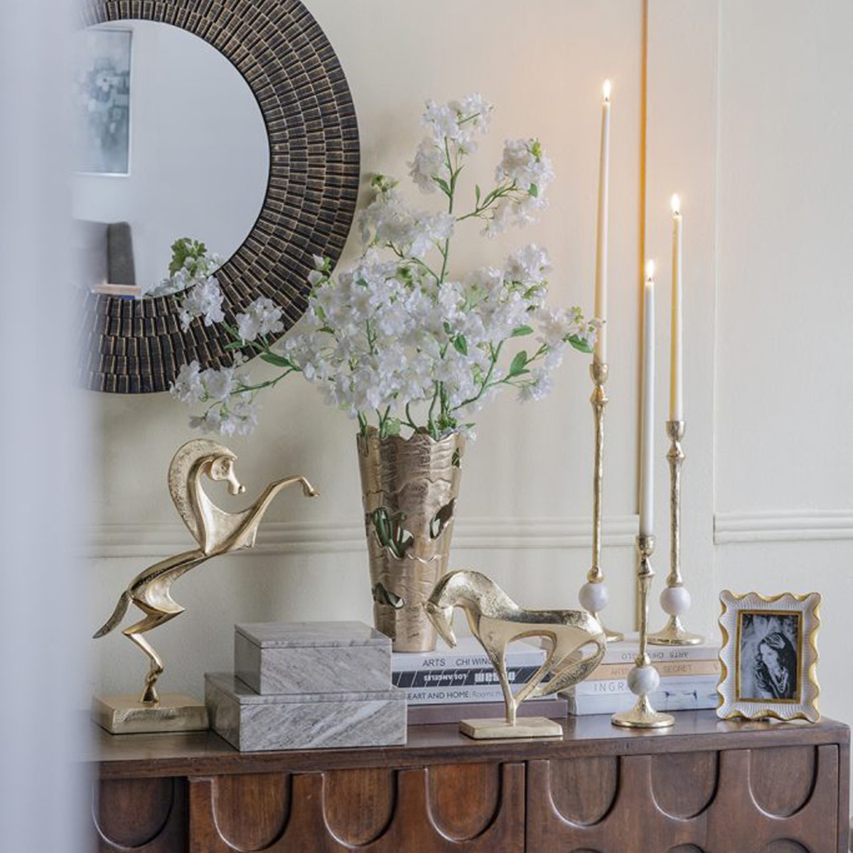 Artekko Animal Χρυσό Μεταλλικό Διακοσμητικό με Άλογο (31x8.5x26)cm