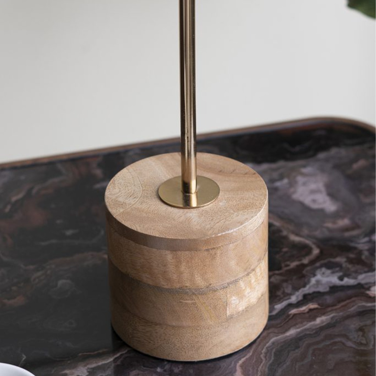 Artekko Agate Χρυσό Μεταλλικό Διακοσμητικο με Αχάτη σε Ξύλινη Βάση (20x10x38)cm