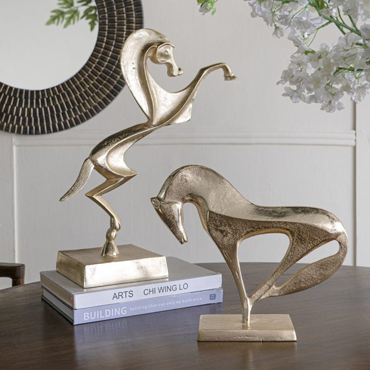 Artekko Animal Χρυσό Μεταλλικό Διακοσμητικό με Άλογο (38x15x45)cm