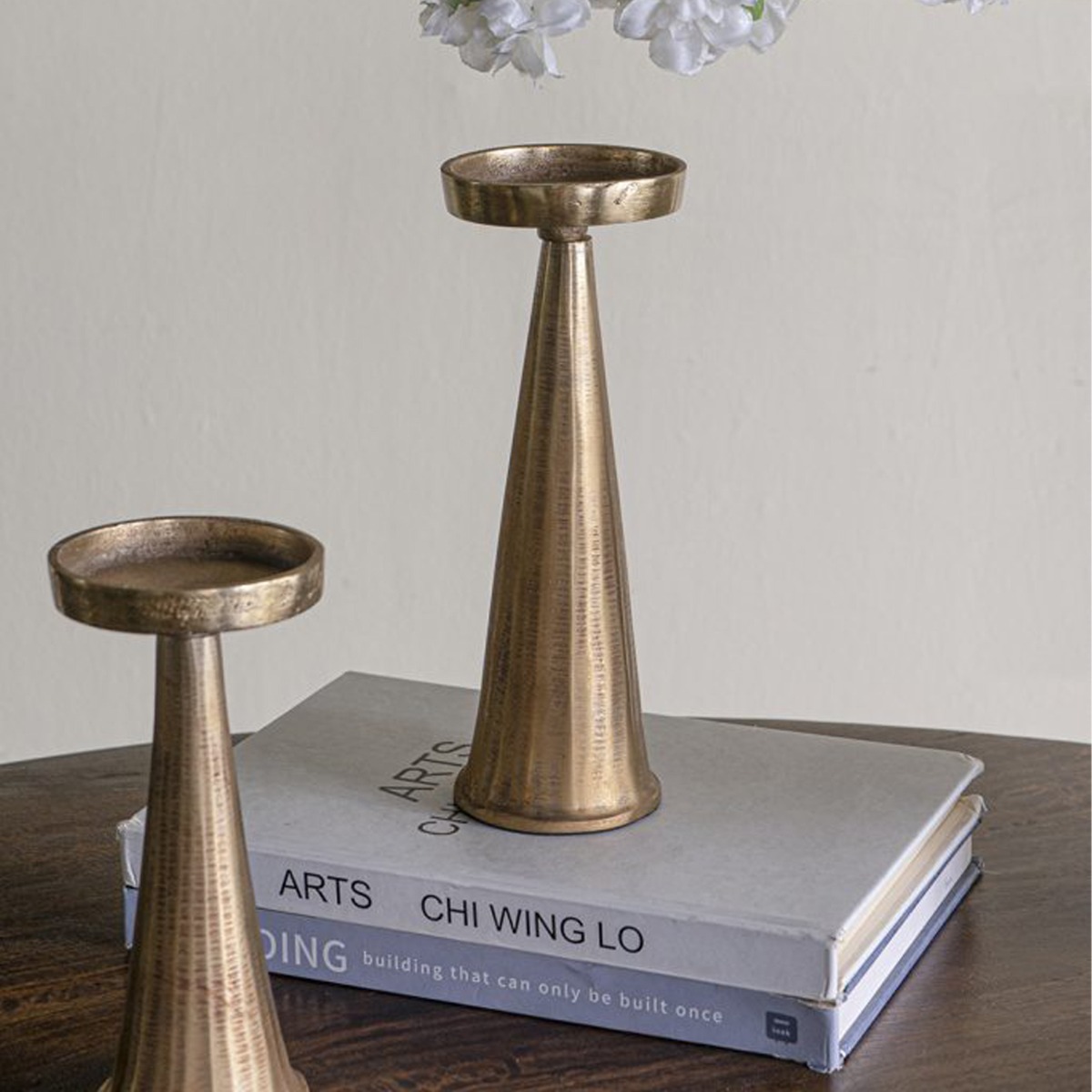 Artekko Noble Χρυσό Μεταλλικό Κηροπήγιο (8.3x8.3x24.3)cm