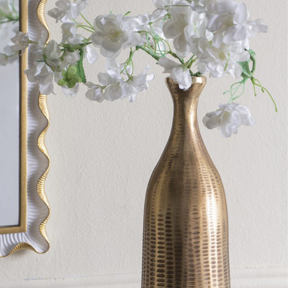 Artekko Noble Χρυσό Μεταλλικό Βάζο (13x13x51)cm