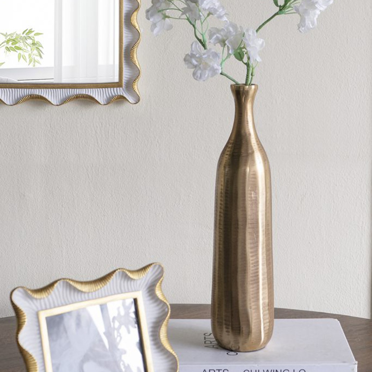 Artekko Noble Χρυσό Μεταλλικό Βάζο (9.5x9.5x38)cm