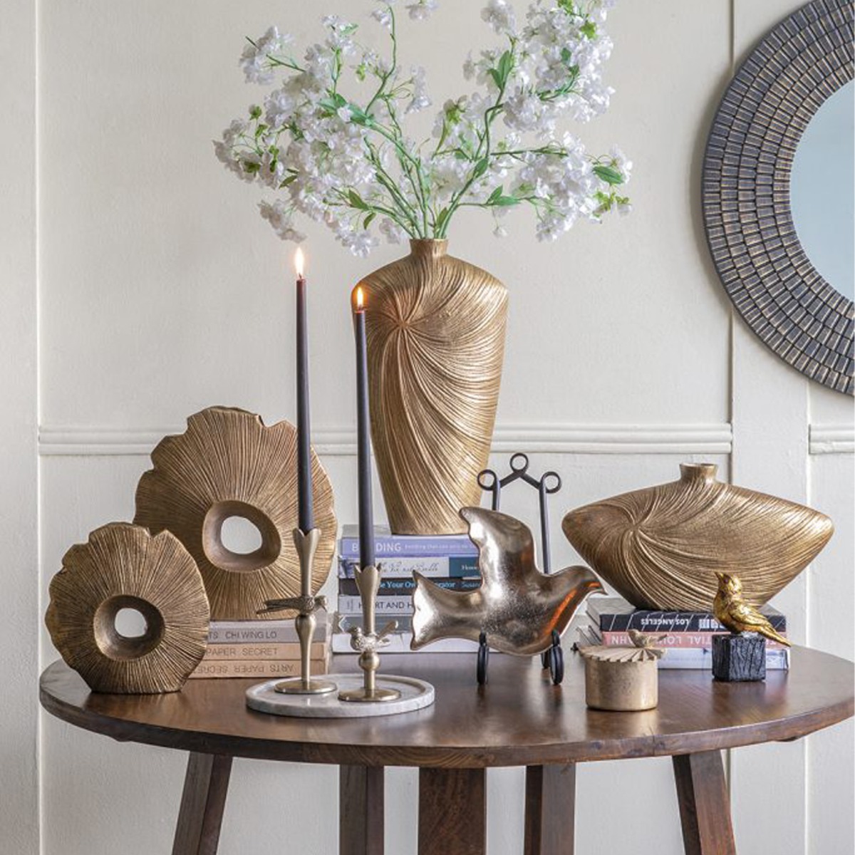 Artekko Noble Χρυσό Μεταλλικό Βάζο (40.8x11.5x22.3)cm