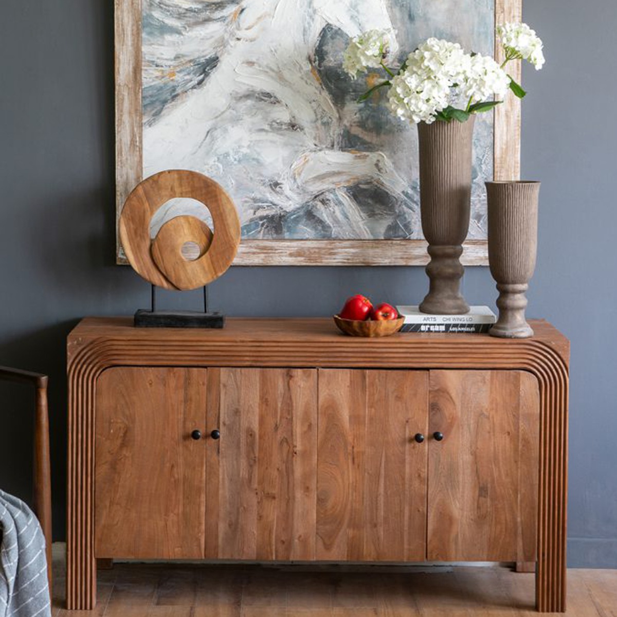 Artekko Woody Καφέ Διακοσμητικό Γλυπτό από Ξύλο Teak (35x12x45)cm